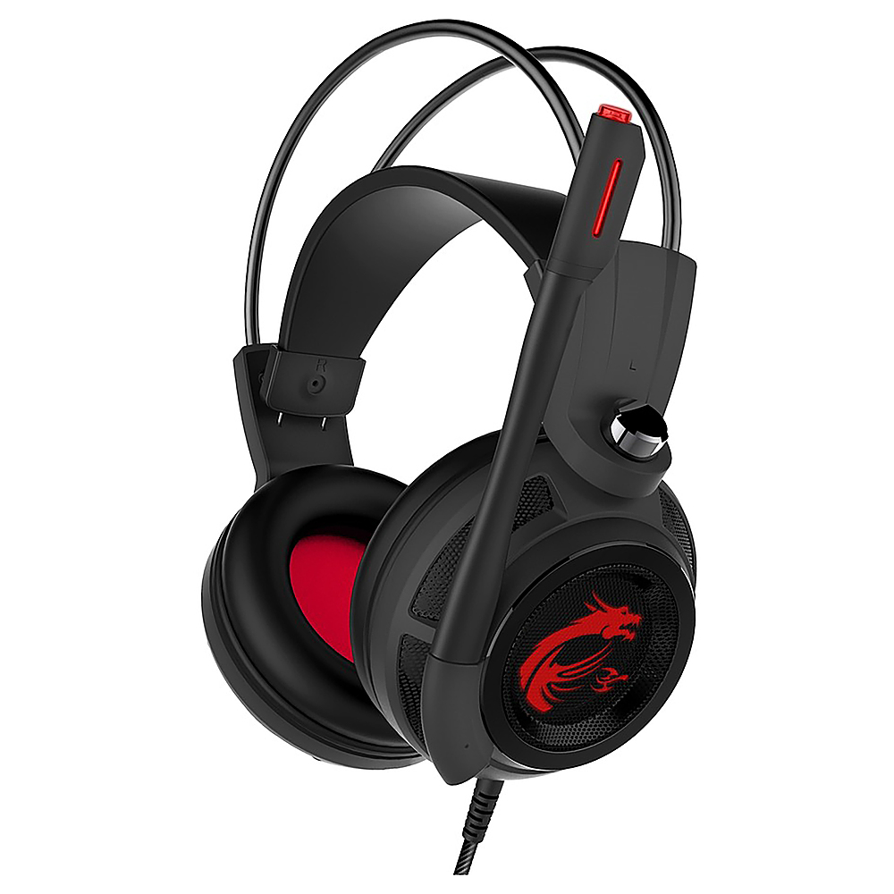 Angle View: MSI - Immerse Wired Gaming Headset - Black