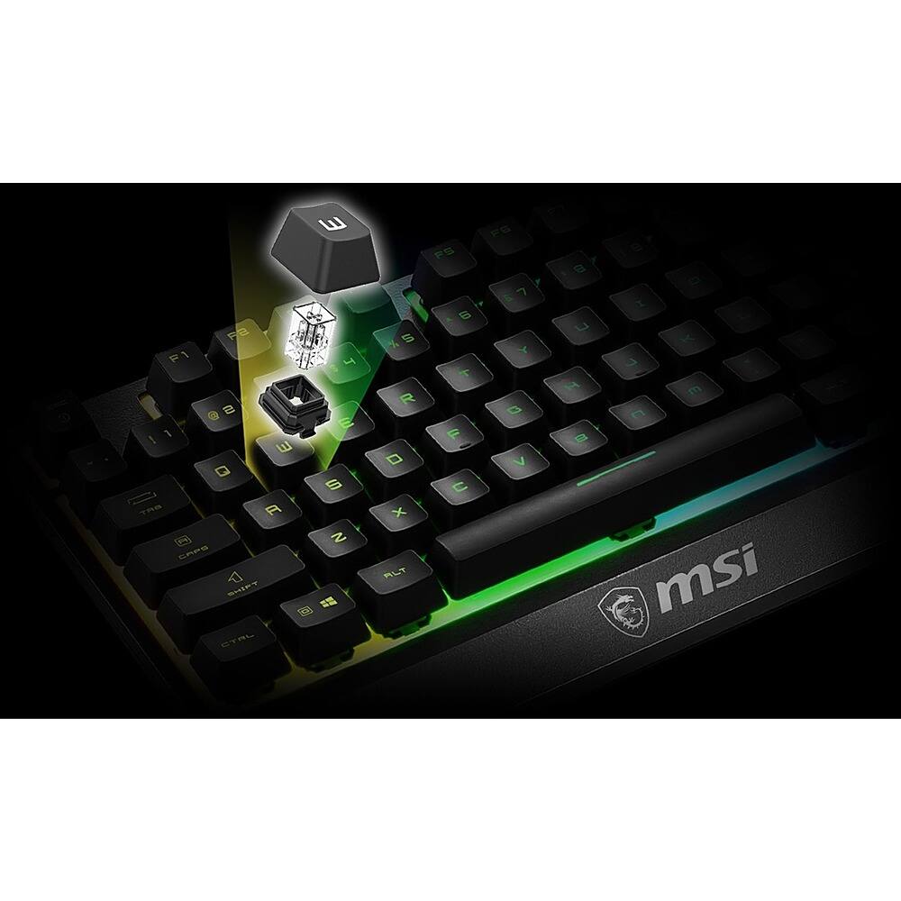 Alt View 18. MSI - Vigor GK30 Wired Plunger Keyswitch RGB Gaming Keyboard 104 Keys - Black.