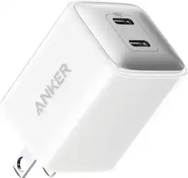 Anker - Powerport III Nano Pro Duo 40W Fast Wall Charger (2x 20W USB-C) for iPhone 15 and Samsung - White