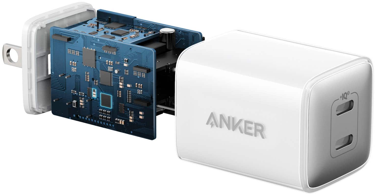 Alt View 1. Anker - Powerport III Nano Pro Duo 40W Fast Wall Charger (2x 20W USB-C) for iPhone 15 and Samsung - White.