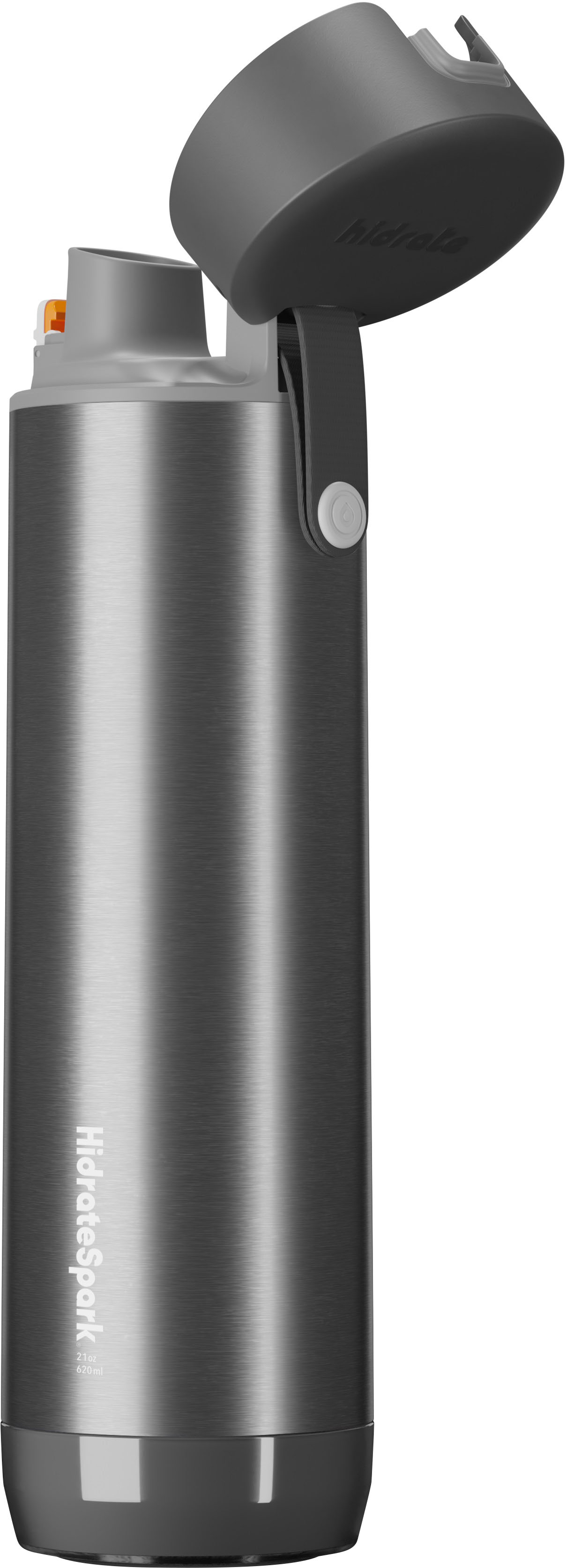 Hidrate Spark PRO Smart Water Bottle – Tracks Water Intake with Bluetooth,  LED Glow Reminder When You Need to Drink – Chug Lid, 21oz, Brushed Steel