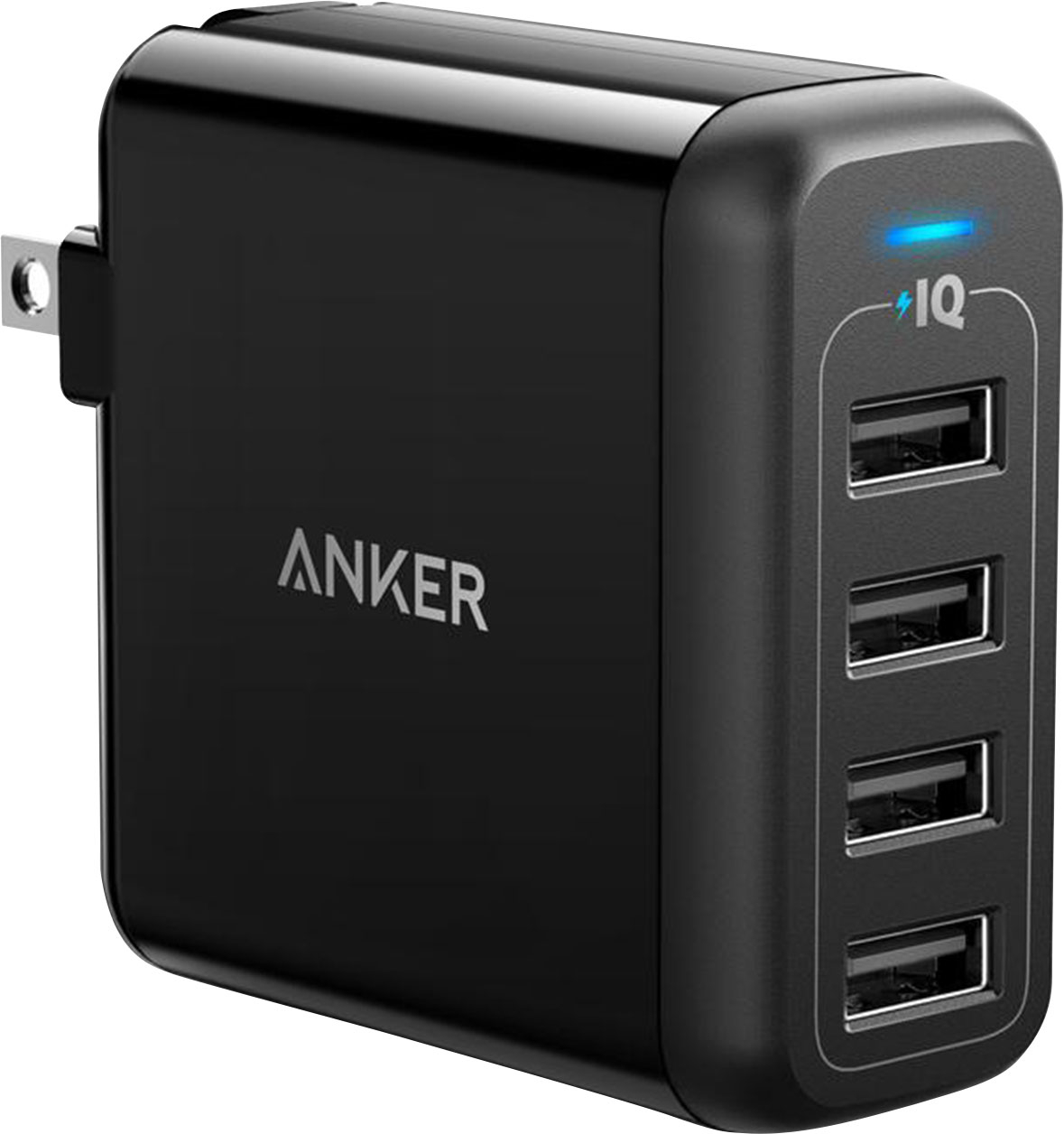 Anker PowerPort 4 Multi-device Wall Charger 4x USB-A Black A2142J12-1 -  Best Buy