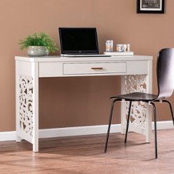 SEI Furniture - Ivybridge 1-Drawer Desk - Light gray finish - Front_Zoom