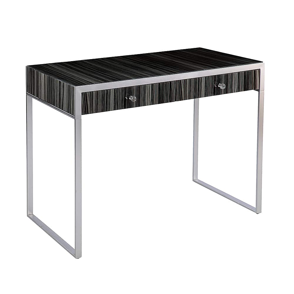 Left View: Southern Enterprises - Harpsden Writing Desk - Silver and black finish