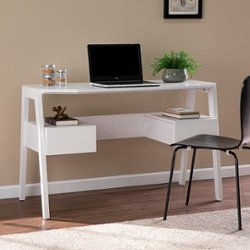 SEI Furniture - Clyden Mid Century Modern 2-Drawer Writing Desk - White finish - Front_Zoom