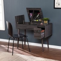 SEI Furniture - Harzen Vanity with Hidden Storage - Black finish - Front_Zoom