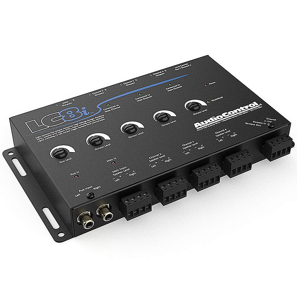 Angle View: AudioControl - 8-Channel Active Line Output Converter with Summing - Black