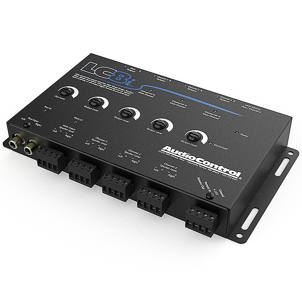 Left View: AudioControl - 8-Channel Active Line Output Converter with Summing - Black