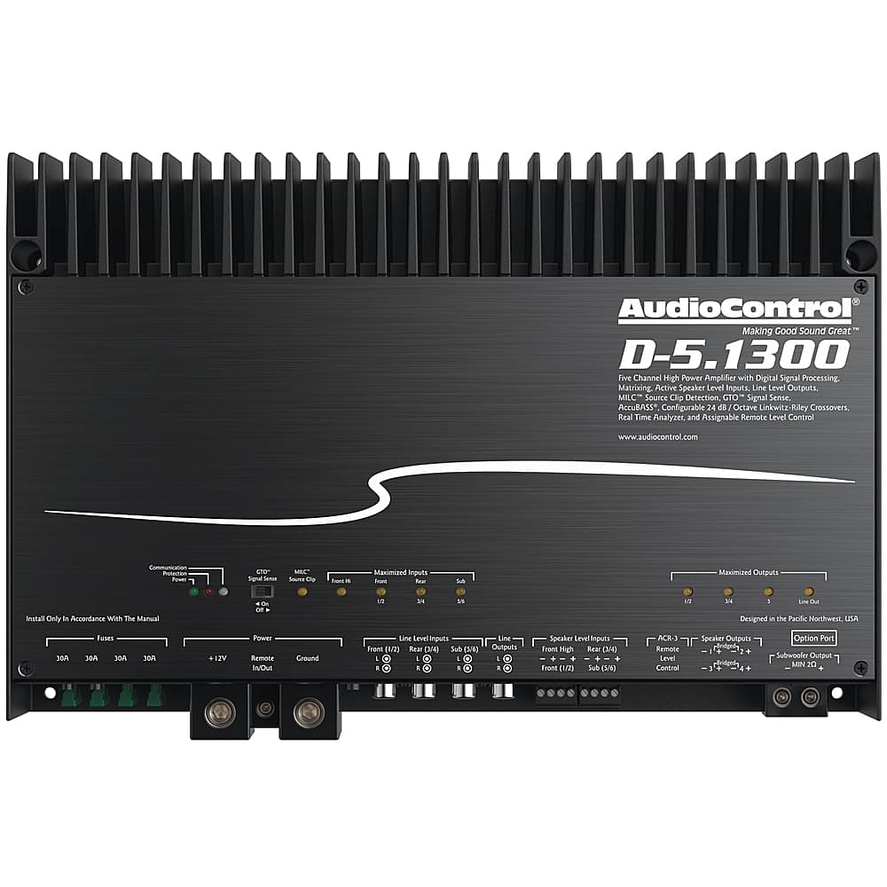 AudioControl - 1300W 5-Channel Class D Matrix DSP Amplifier - Black - Front_Zoom