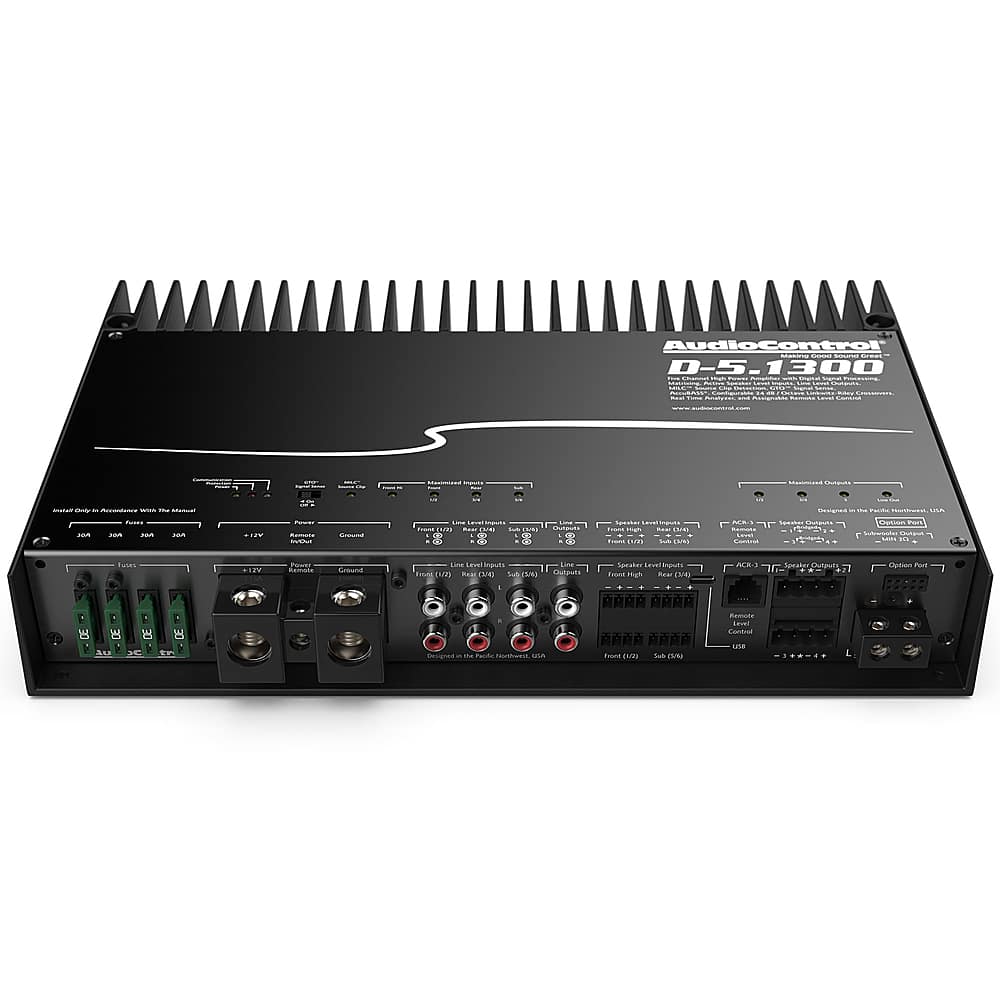 Alt View 12. AudioControl - 1300W 5-Channel Class D Matrix DSP Amplifier - Black.