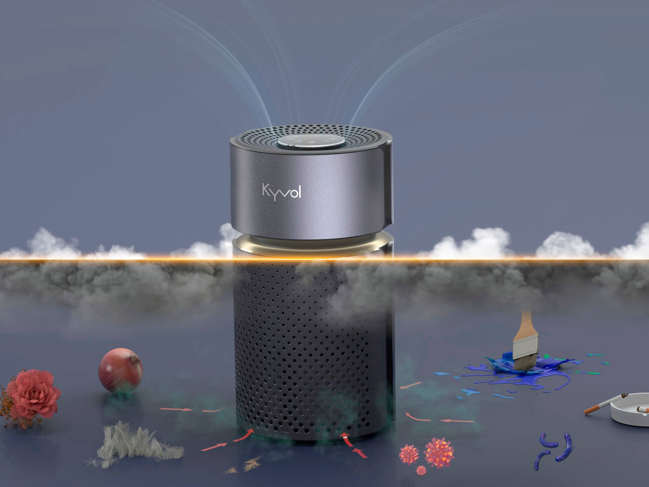 Alt View 21. Kyvol - 215 Sq. Ft P5 HEPA Air Purifier - Gray.