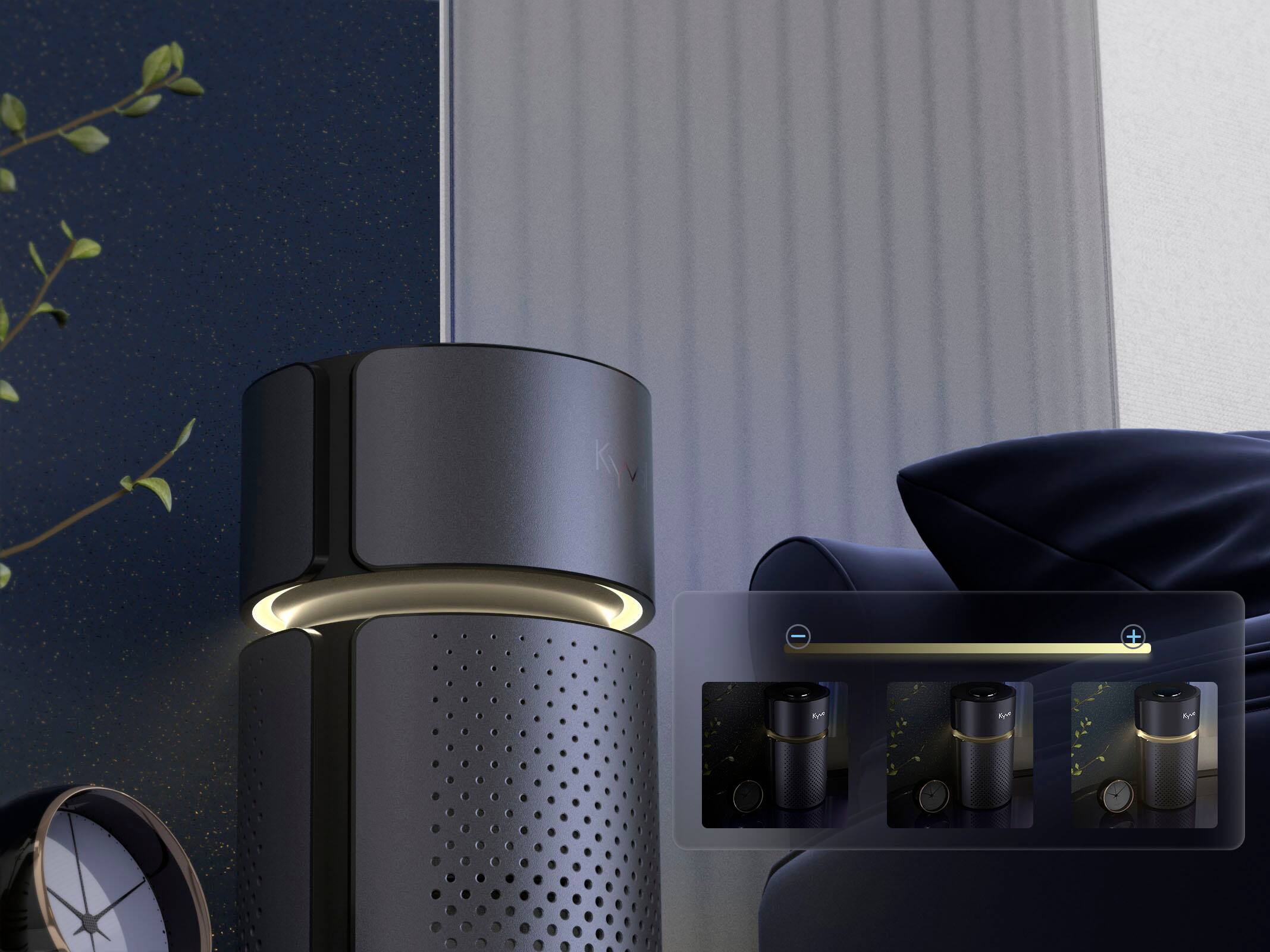 Alt View 23. Kyvol - 215 Sq. Ft P5 HEPA Air Purifier - Gray.