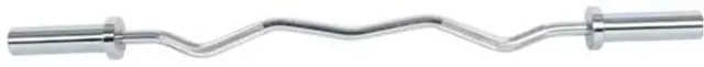Front. Stack Fitness - Stack EZ Curl Bar - Chrome.