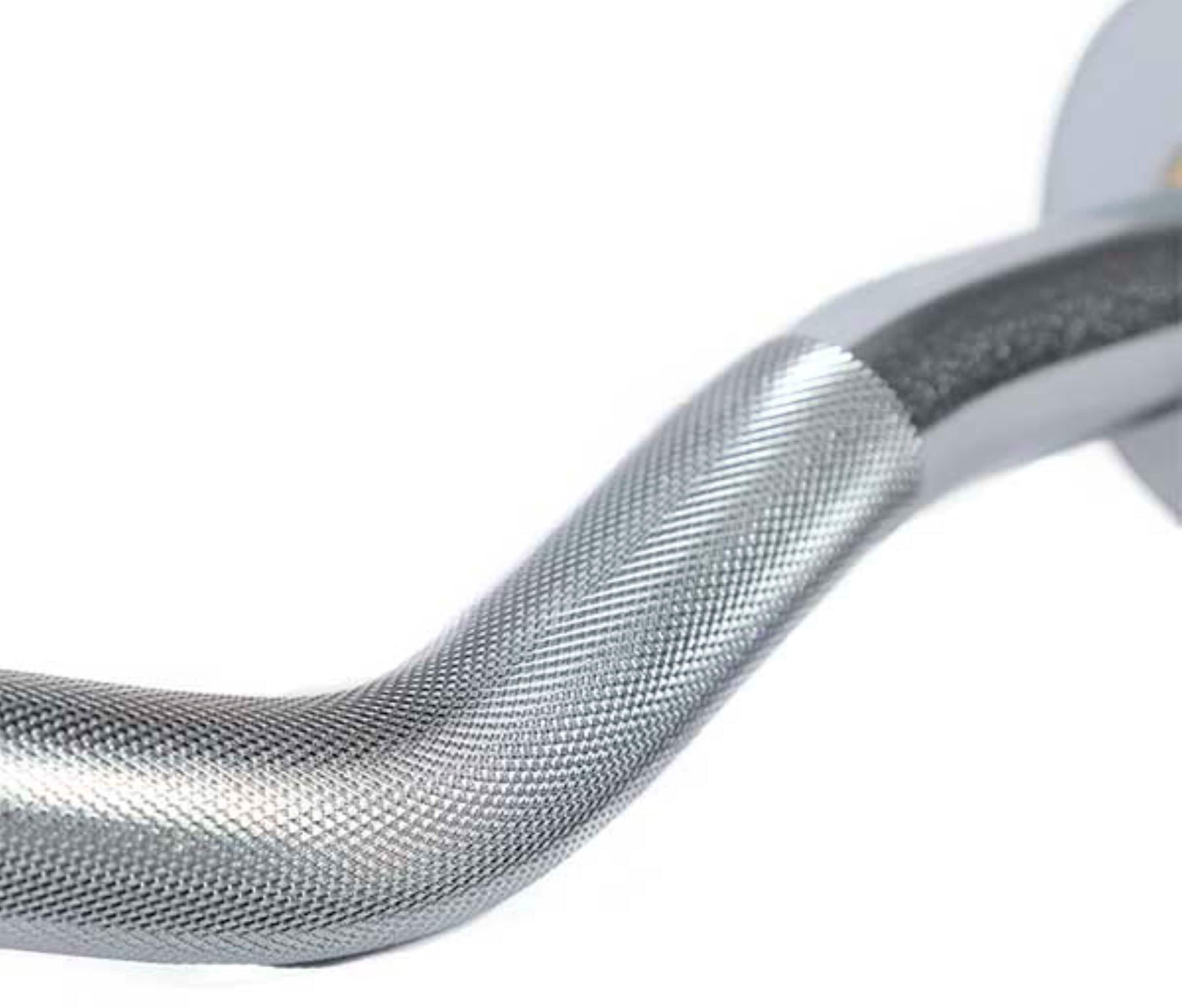 Left View: Stack Fitness - Stack EZ Curl Bar - Chrome