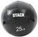 Front. Stack Fitness - 25LB Medicine Ball - Black.