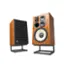 Angle. JBL - L100 Classic 75 – 12-inch, 3-way Bookshelf Loudspeaker – Anniversary Edition - Real Teak Wood Veneer with Black Grilles.