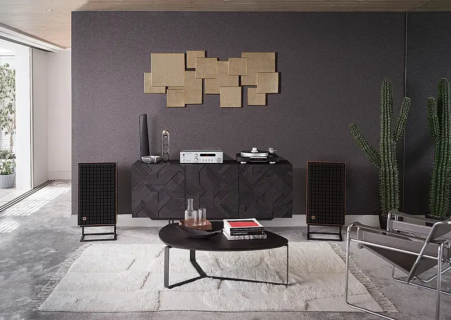 Alt View 15. JBL - L100 Classic 75 – 12-inch, 3-way Bookshelf Loudspeaker – Anniversary Edition - Real Teak Wood Veneer with Black Grilles.