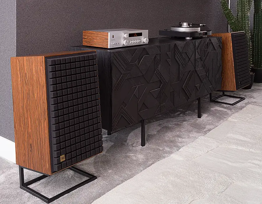 Alt View 16. JBL - L100 Classic 75 – 12-inch, 3-way Bookshelf Loudspeaker – Anniversary Edition - Real Teak Wood Veneer with Black Grilles.