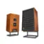 Left. JBL - L100 Classic 75 – 12-inch, 3-way Bookshelf Loudspeaker – Anniversary Edition - Real Teak Wood Veneer with Black Grilles.