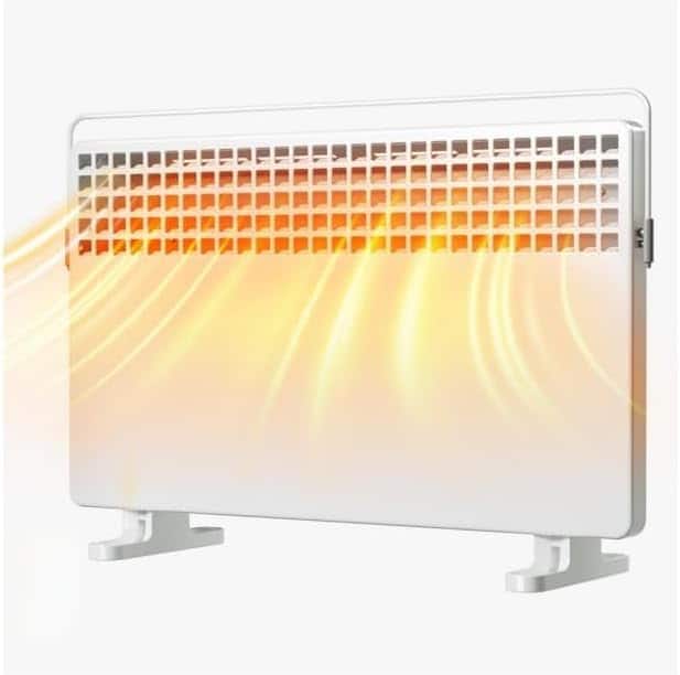Winado - 1500W Panel Heater, Freestanding Electric Space Heater with Towel Bar, 3 Heating Setting & Knob Control, for Indoor Use - White