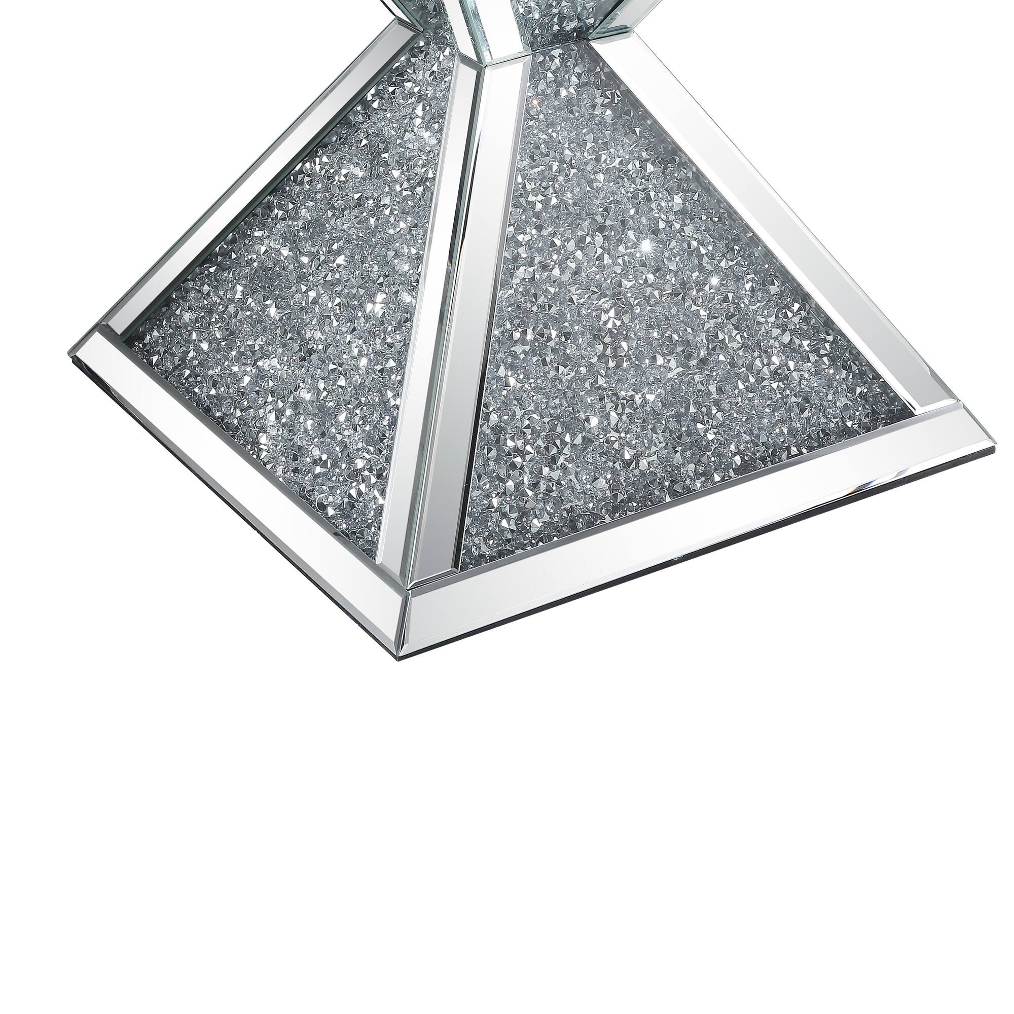 Alt View 3. Manhattan Lane - Sparkling End Table with Faux Diamonds Inlay - Silver and Clear.