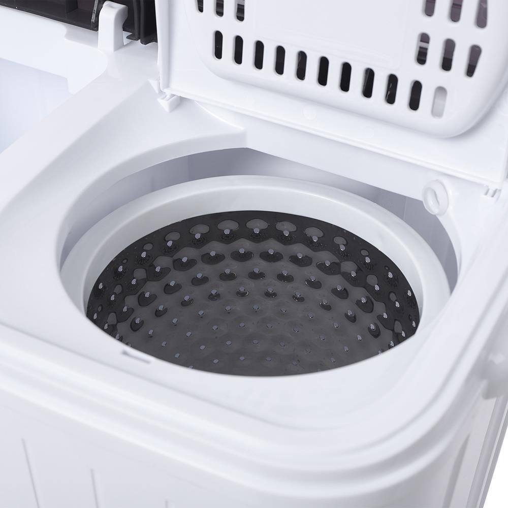 Alt View 7. Winado - Compact Twin Tub Washing Machine 14.3 Lbs Portable Washer Wash and Spin Cycle - Grayand White.