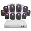 Swann - Home 1080p, 16-Channel, 10-Camera, Indoor/Outdoor Wired 1080p 2TB DVR Home Security Camera System - White