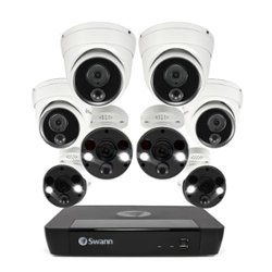 Swann - Pro 4K, 8-Channel, 4-Bullet & 4-Dome Camera Indoor/Outdoor PoE Wired 4K UHD 2TB HDD NVR Security Surveillance System - White - Front_Zoom