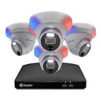 Swann - Home 8-Channel, 4-Dome Cameras Indoor/Outdoor Wired 4K UHD 2TB DVR Security Camera Surveillance System - White - Front_Zoom