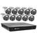 Left. Swann - Master Series 4K Upscale, 16-Channel, 10-Camera, Indoor/Outdoor PoE Wired 4K 2TB HDD NVR Security Surveillance System - White.