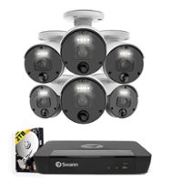 Swann Master Series Home 8-Channel 6-Camera 4K UHD Indoor/Outdoor PoE Wired, 2TB HDD NVR Security Surveillance System - Black - Front_Zoom
