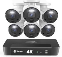 Swann - Master Series 4K, 8-Channel, 6-Camera, Indoor/Outdoor PoE Wired 4K UHD 2TB HDD NVR Security Surveillance System - White - Front_Zoom
