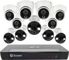 Swann - Pro 4K, 16-Channel, 6-Bullet & 6-Dome Camera Indoor/Outdoor PoE Wired 4K UHD 2TB HDD NVR Security Surveillance System - White - Front_Zoom