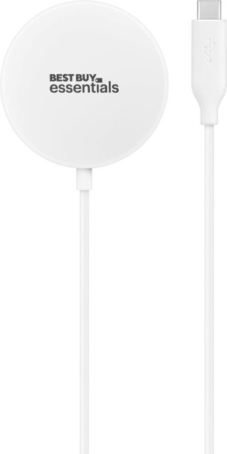 Front Zoom. Best Buy essentials™ - Magnetic 7.5W Wireless Charger for iPhone 12, 13, 14, and 15 MagSafe Compatible Devices - White.