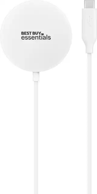 Best Buy essentials Magnetic 7.5W Wireless Charger for iPhone 12 13 14 and 15 MagSafe Compatible Devices White BE MQM10W22W Best Buy