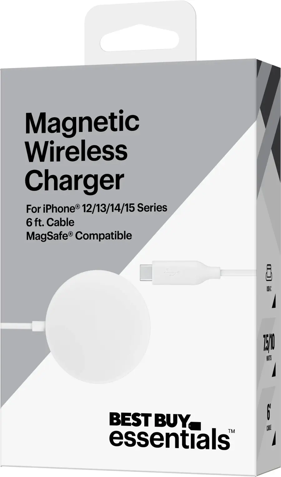 Alt View 20. Best Buy essentials™ - Magnetic 7.5W Wireless Charger for iPhone 12, 13, 14, and 15 MagSafe Compatible Devices - White.
