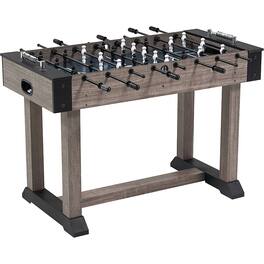 Hall of Games - 48” Charleston Foosball Gaming Table Standard Size, Durable and Stylish with Tabletop Sports Soccer Balls, Family Game - Brown
