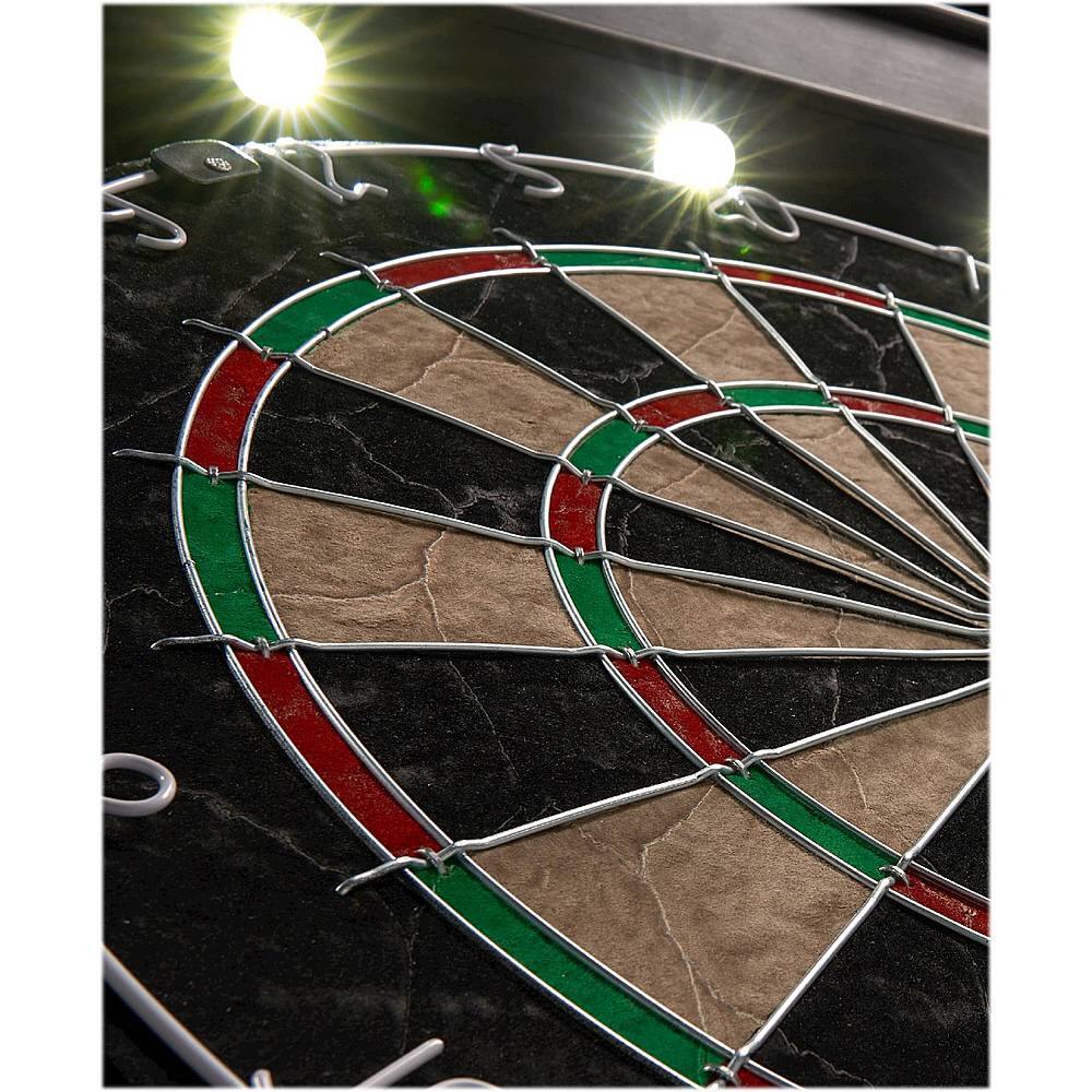 Alt View 13. Barrington - Palmer Wood Dartboard LED Display Cabinet With 18” Bristle Dartboard and Steel Tip Dart Set - Brown/Black.