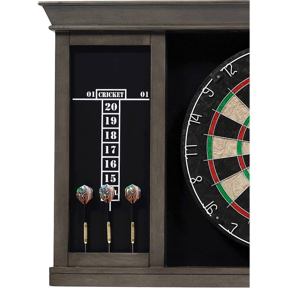 Alt View 15. Barrington - Palmer Wood Dartboard LED Display Cabinet With 18” Bristle Dartboard and Steel Tip Dart Set - Brown/Black.