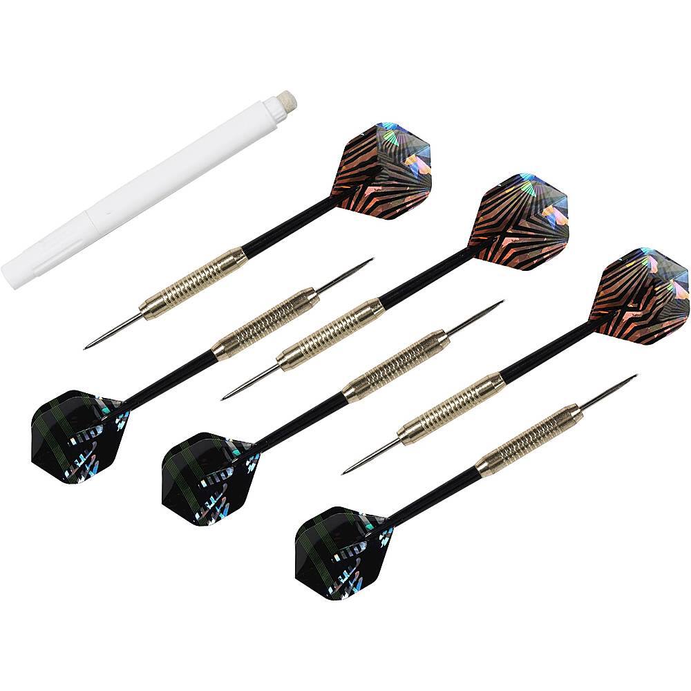 Alt View 16. Barrington - Palmer Wood Dartboard LED Display Cabinet With 18” Bristle Dartboard and Steel Tip Dart Set - Brown/Black.