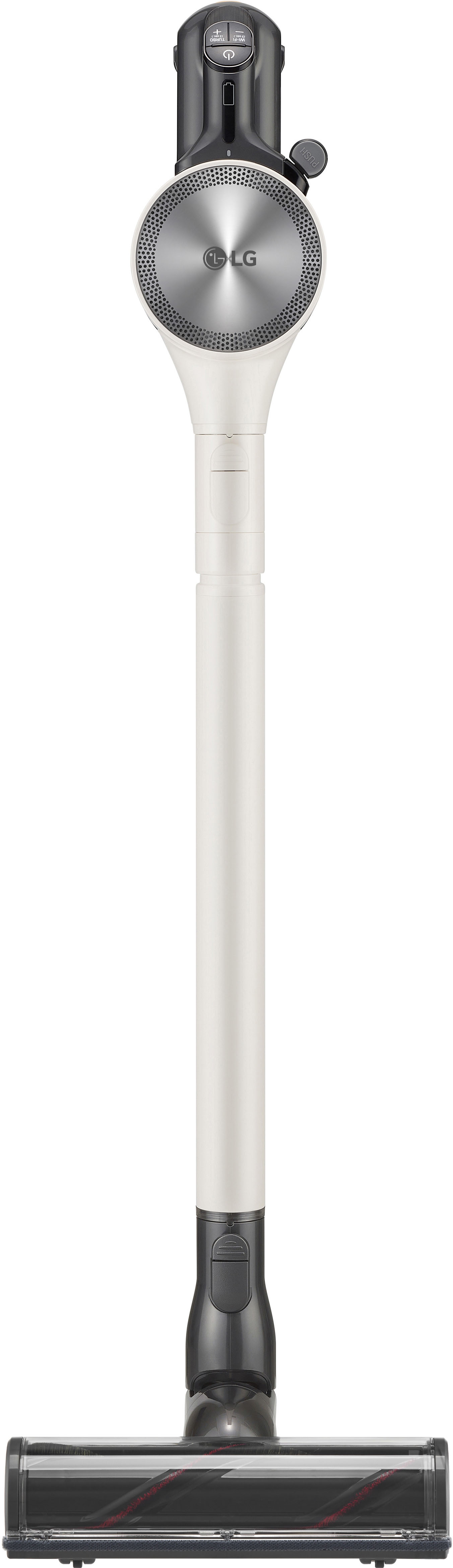 Left View: LG - CordZero Cordless Stick Vacuum with Auto Empty and Kompressor - Sand Beige
