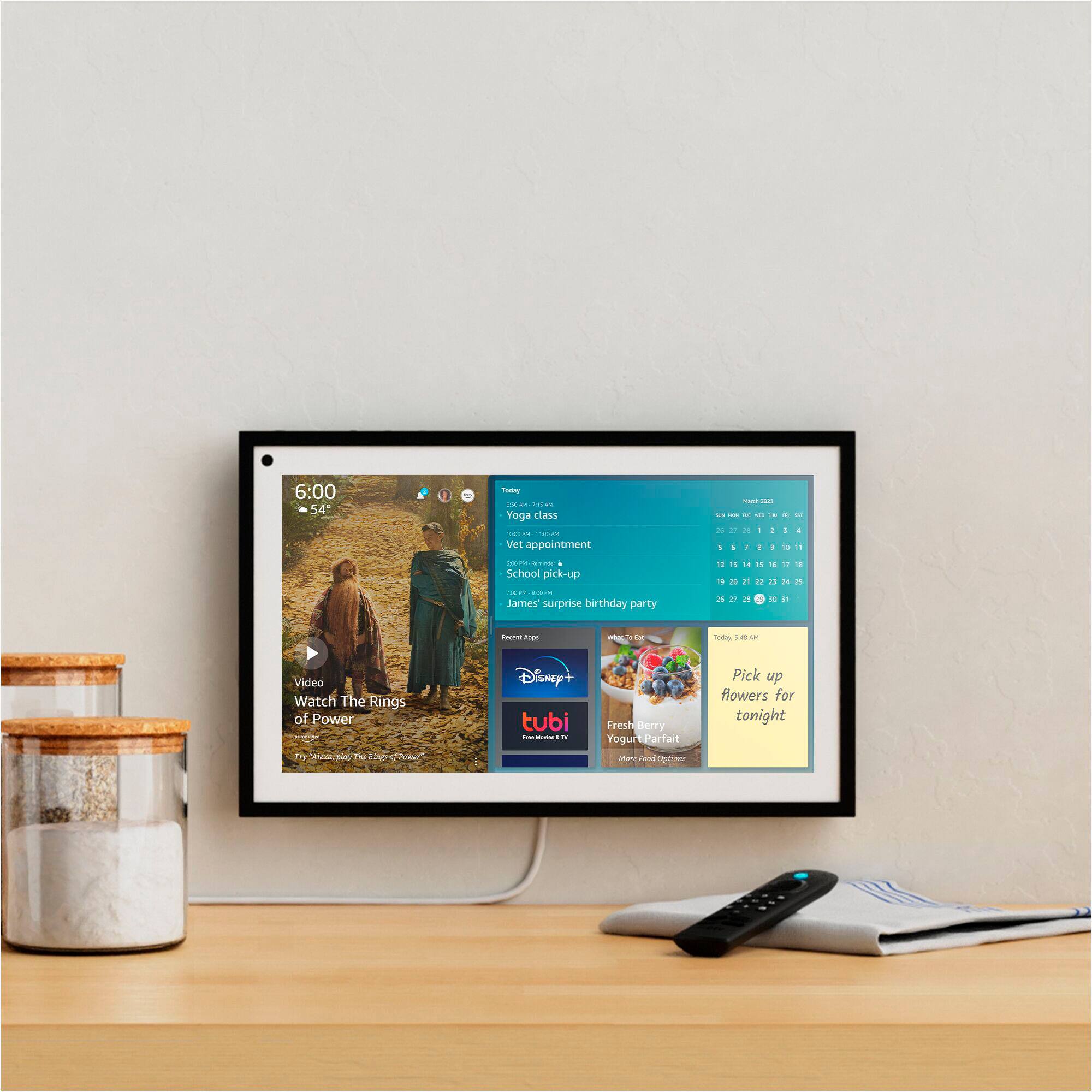 Alt View 14. Amazon - Echo Show 15 | Full HD 15.6" smart display with Alexa and Fire TV built in | Remote not included - Black/White.