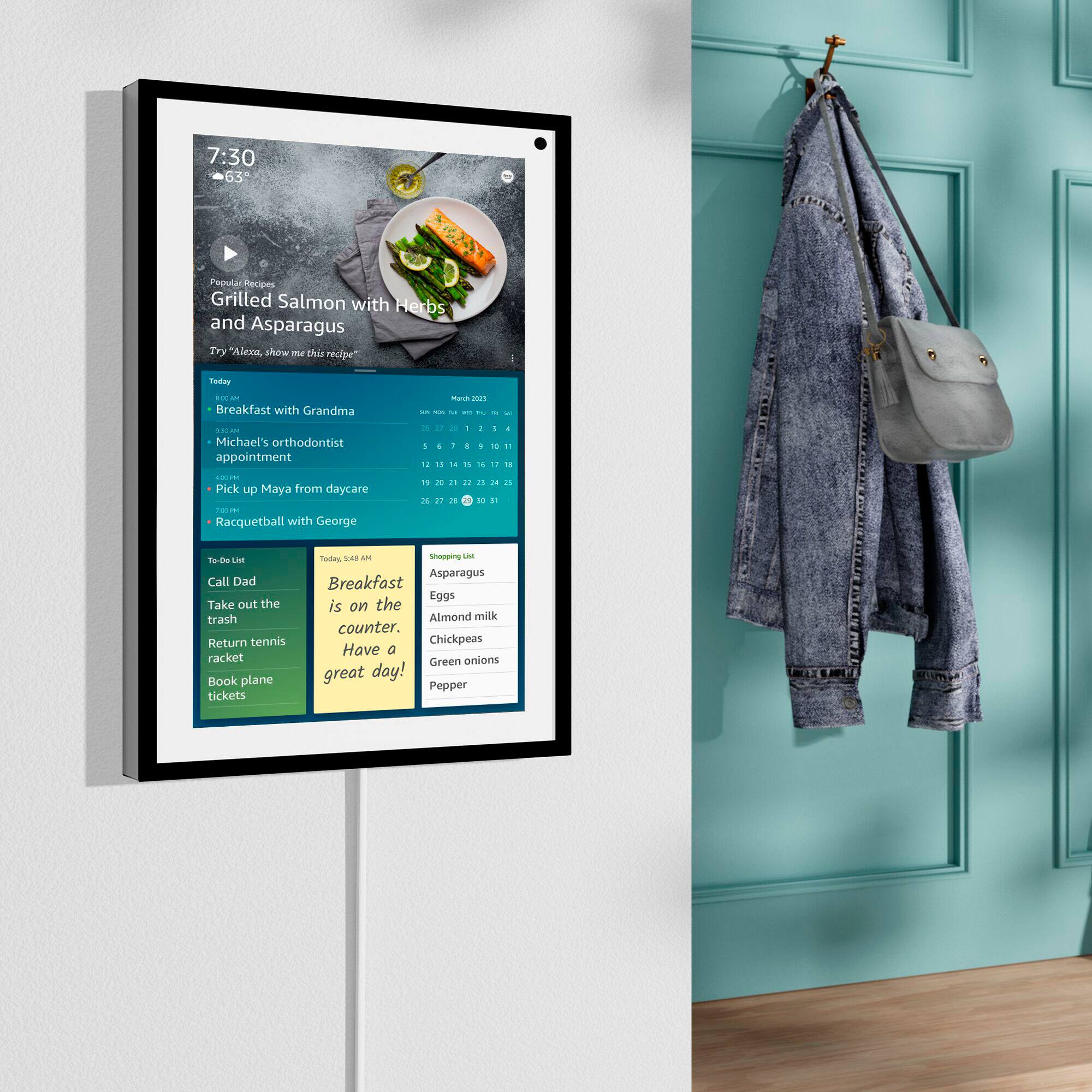 Alt View 16. Amazon - Echo Show 15 | Full HD 15.6" smart display with Alexa and Fire TV built in | Remote not included - Black/White.