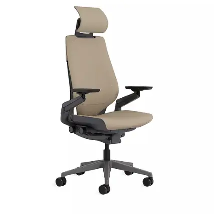 Angle. Steelcase - Gesture Wrapped Back Office/Gaming Chair with Headrest - Oatmeal.
