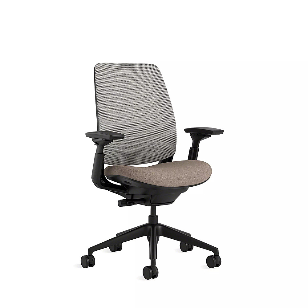 Angle View: Steelcase Series 2 3D Airback Chair with Black Frame - Truffle/Nickel