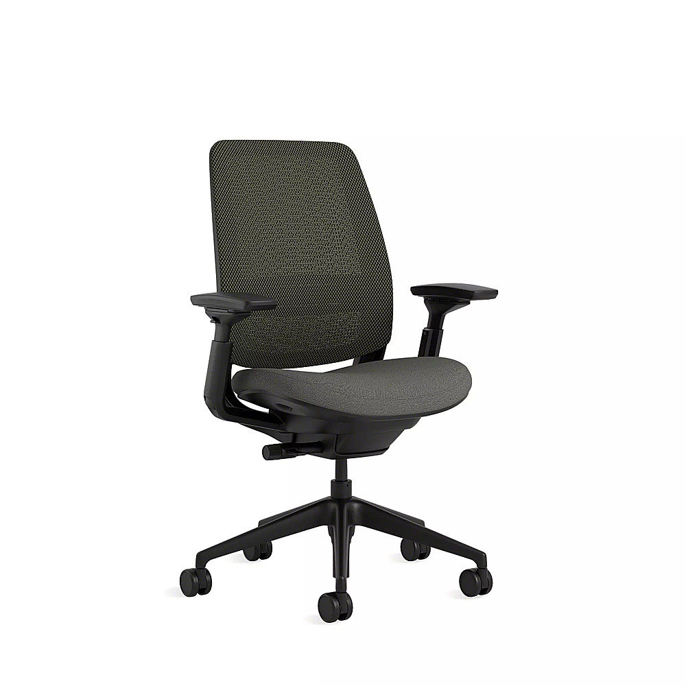 Angle View: Steelcase Series 2 3D Airback Chair with Black Frame - Night Owl/Graphite