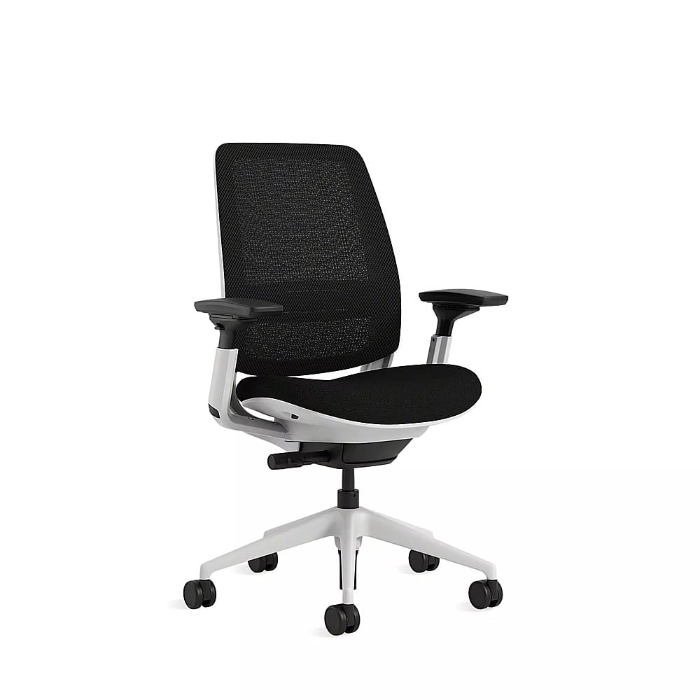 Angle. Steelcase - Series 2 3D Airback Chair with Seagull Frame - Onyx/Licorice.