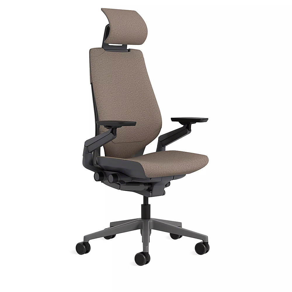 Angle View: Steelcase - Gesture Wrapped Back Office Chair with Headrest - Truffle