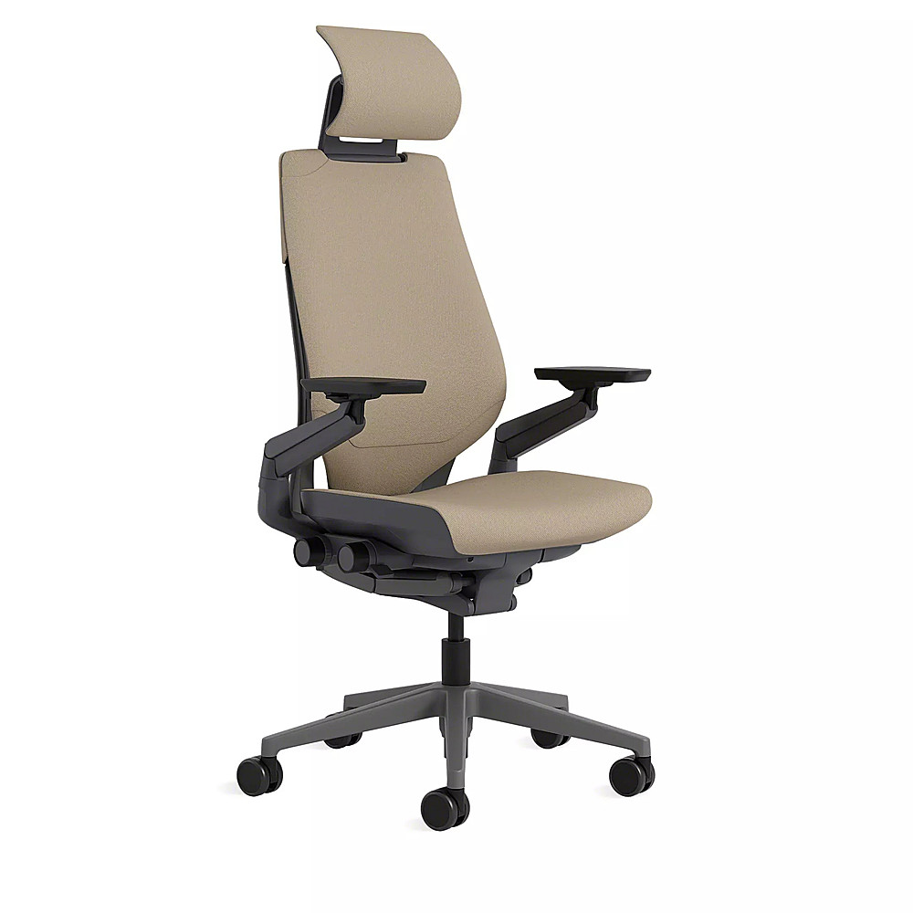 Angle View: Steelcase - Gesture Wrapped Back Office Chair with Headrest - Oatmeal