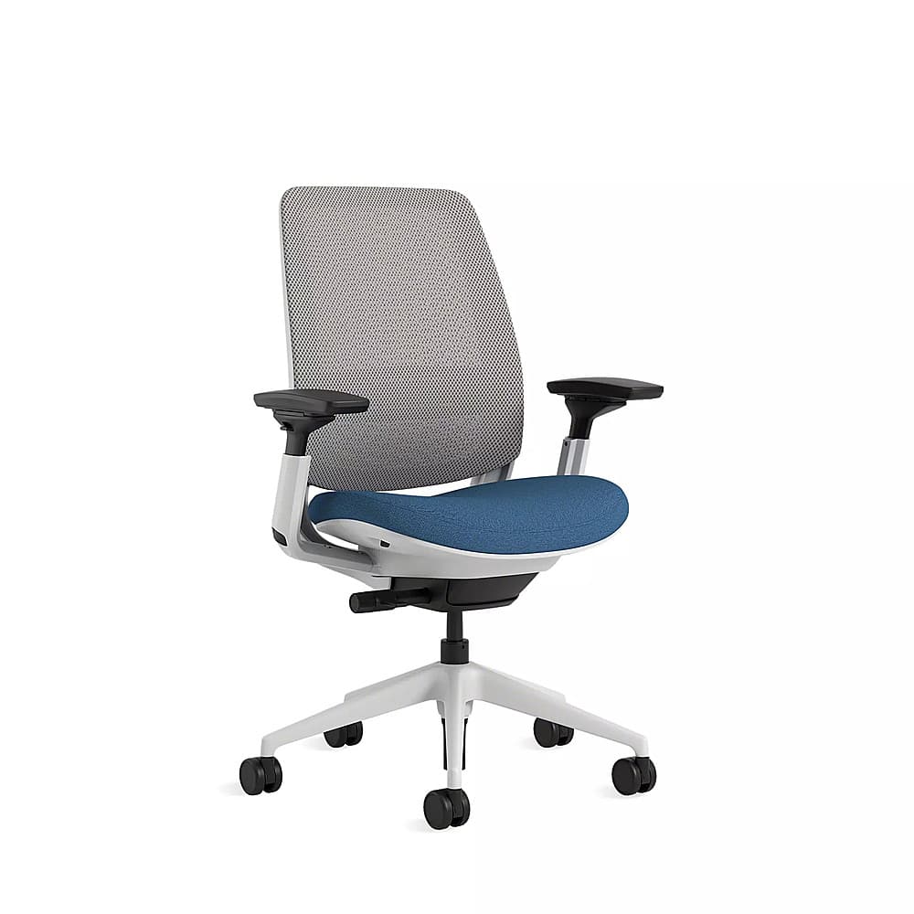 Angle. Steelcase - Series 2 3D Airback Chair with Seagull Frame - Cobalt/Nickel.